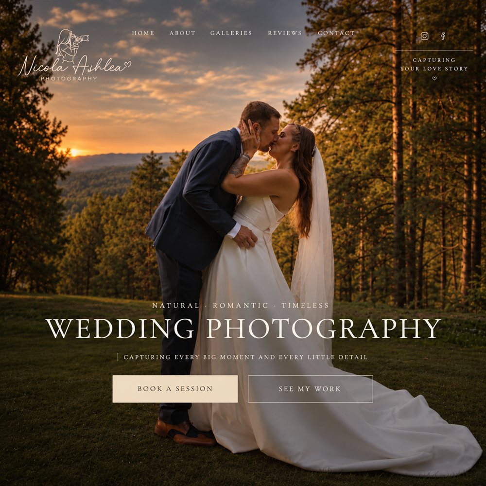 Nicola Ashlea Photography homepage screenshot